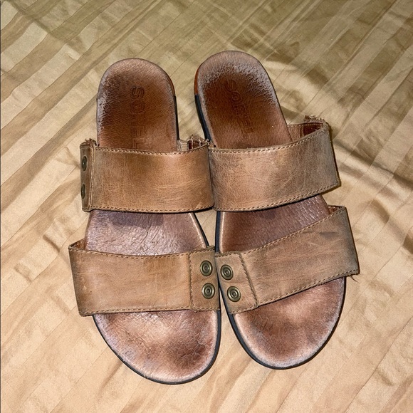 Sorel Shoes - Sorel Brown Torpeda Leather Sandals Size 7